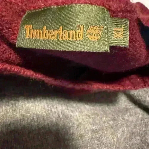 Men’s XL timberland 100% Wool Grey and Maroon Pullover Sweater. - Picture 8 of 9